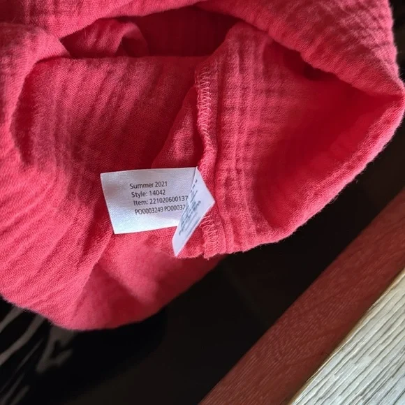 Marine Layer Corrine Gauze Maxi Dress XS Tiered Crinkle Rainbow Beachy - Picture 7 of 9